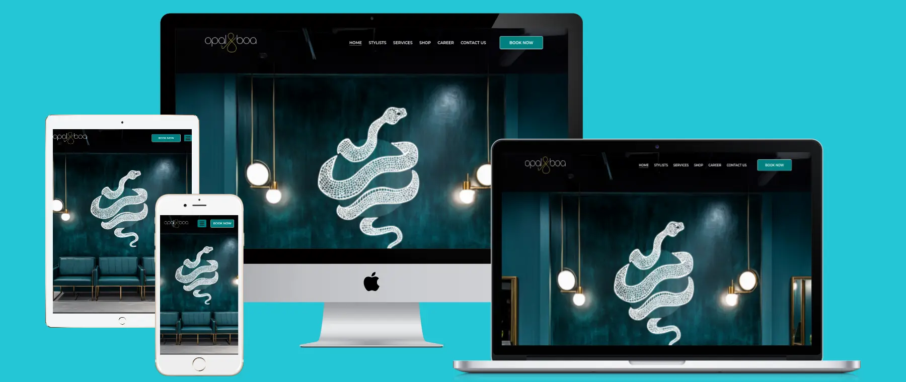 Opal & Boa: a salon brand as bold as its work.